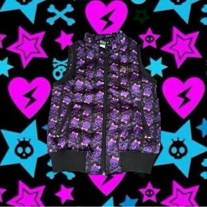 Abbey Dawn Black and Purple Skull Vest